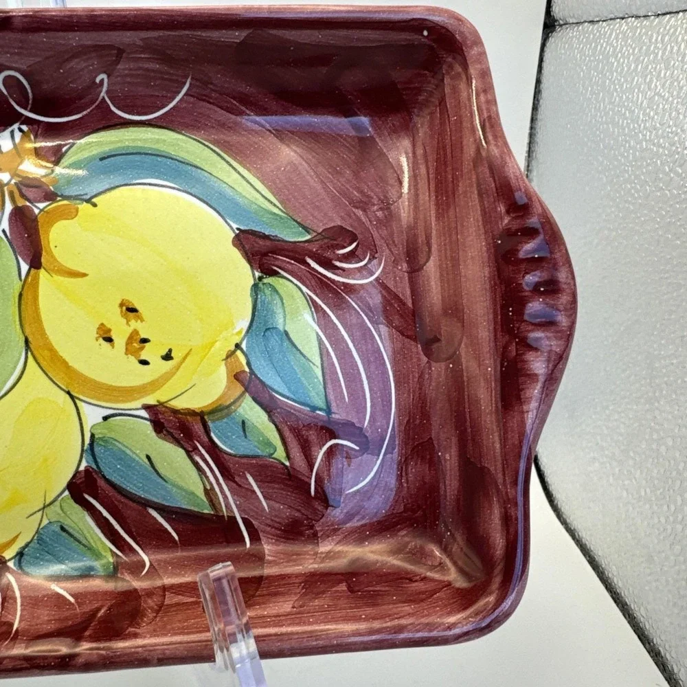Ravello‎ Ceramiche lemons Serving Dish Tray Hand Painted Made in Italy 12in